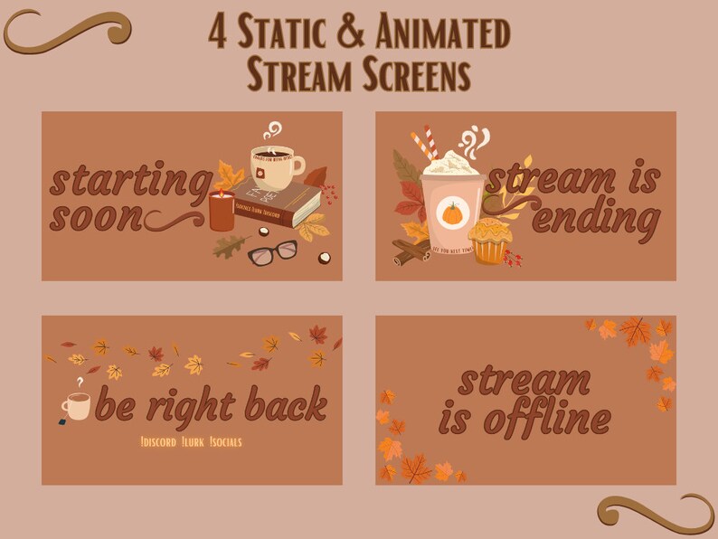 Fall Streamer Designs Animated Cozy Fall Stream Package, Twitch Overlays - Etsy