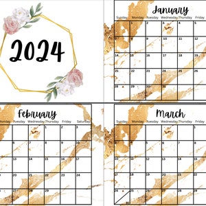 2024 Gold Fleck Calendar
