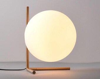 Modern Glass Globe Table Lamp for Bedroom & Study