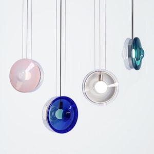 Glass Globe Pendant Light – Scandinavian Modern Ceiling Fixture, Color Accent Lighting