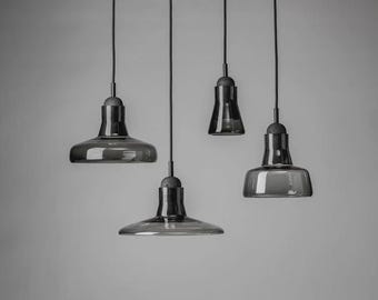 Luminária pendente moderna de vidro – Luminária minimalista de teto com um único ponto de fixação, luminária de sala de jantar escandinava