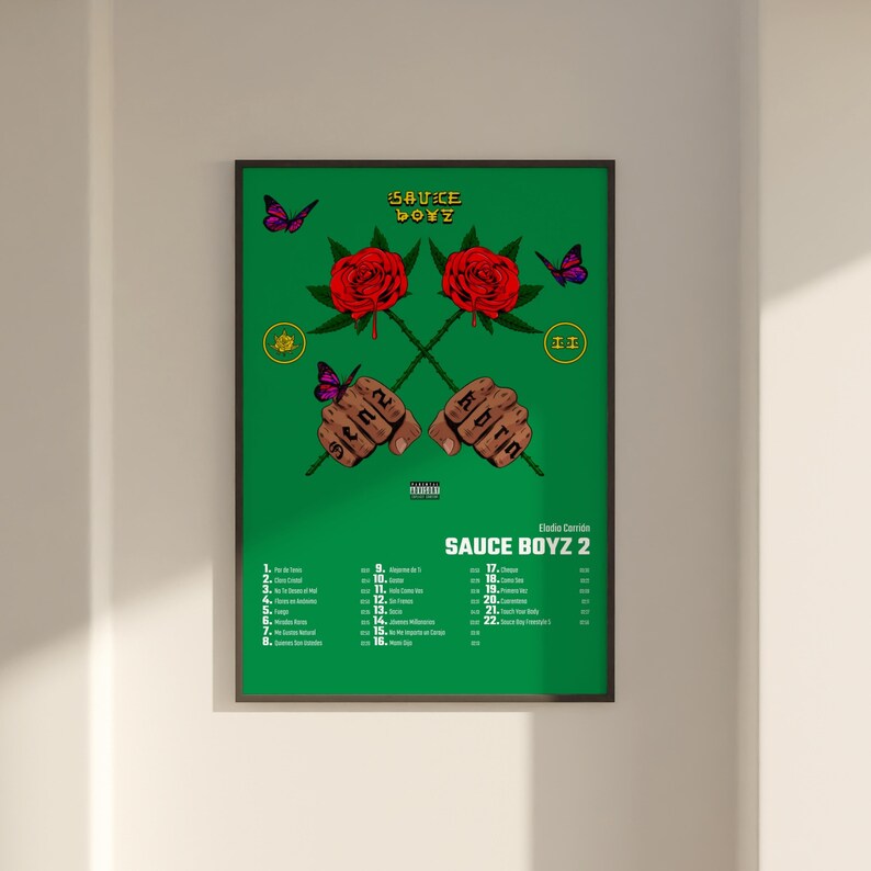 Eladio Carrión Sauce Boyz 2 Album Cover Poster Wall Art, Eladio Carrin