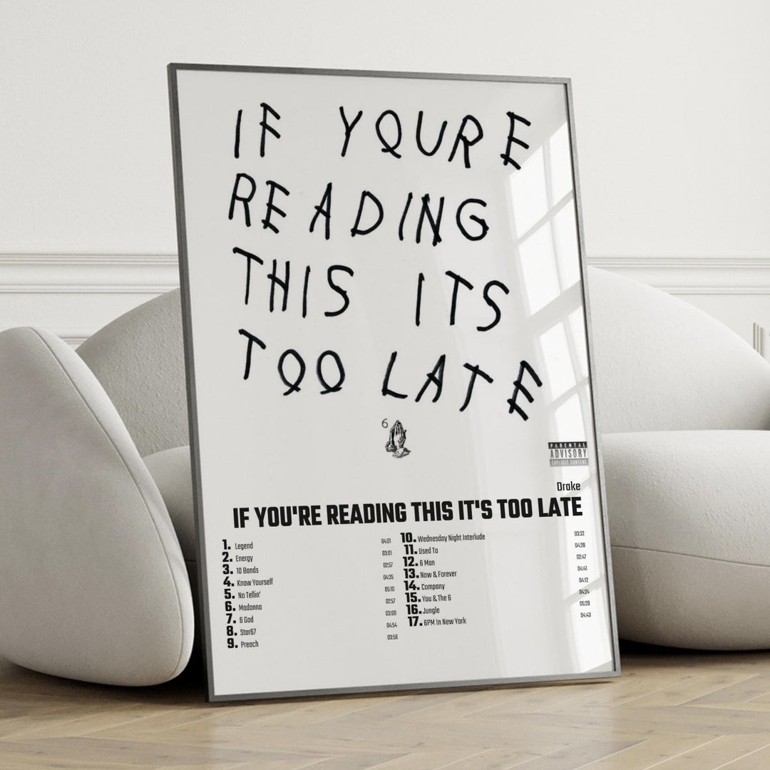 Drake If You're Reading This It's Too Late Album Cover Poster Wall Art