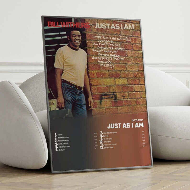Bill Withers Just as I Am Album Cover Poster Wall Art, Bill Withers