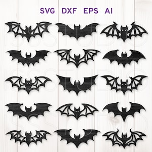 Halloween Fledermaus Laser Cut Datei, Fledermäuse SVG, Fledermaus Cut Datei, Halloween Glowforge Dekor SVG, Halloween Fledermäuse SVG, Fledermaus Glowforge Silhouette Cricut