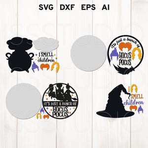 Hocus Pocus Door Hanger Svg, Halloween Door Sign, Welcome Witches Svg ...