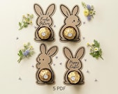 Easter Bunny Chocolate Holder SVG, Round Chocolate Druckvorlage Ostern, Osterhase Verpackung zum Drucken, DIY for Cricut, Ferrero Rocher PDF