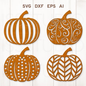 Pumpkin Laser Cut File, Autumn Pumpkin svg, Patterned Fall Cut Files, Pumpkin Decor svg, Halloween Pumpkin svg, Pumpkin Glowforge Silhouette