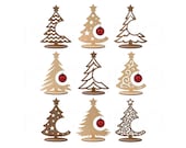 Christmas Tree Ornament Hanger, Standing Xmas Tree Svg, Wooden Christmas Decor Svg, Glowforge Laser Cut File, Holiday Ornament Svg