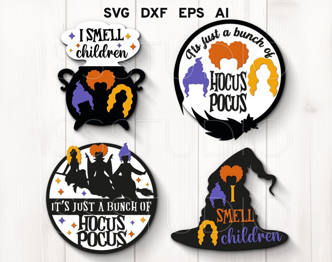 Hocus Pocus Door Hanger Svg, Halloween Door Sign, Welcome Witches Svg ...