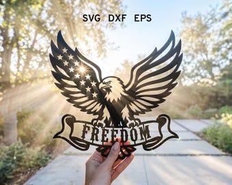 Decoración de pared America Freedom 250 en formato SVG, bandera estadounidense con águila en formato SVG, letrero del 250 aniversario de EE. UU., archivo de corte láser, Glowforge del 4 de julio, Cricut Silhouette