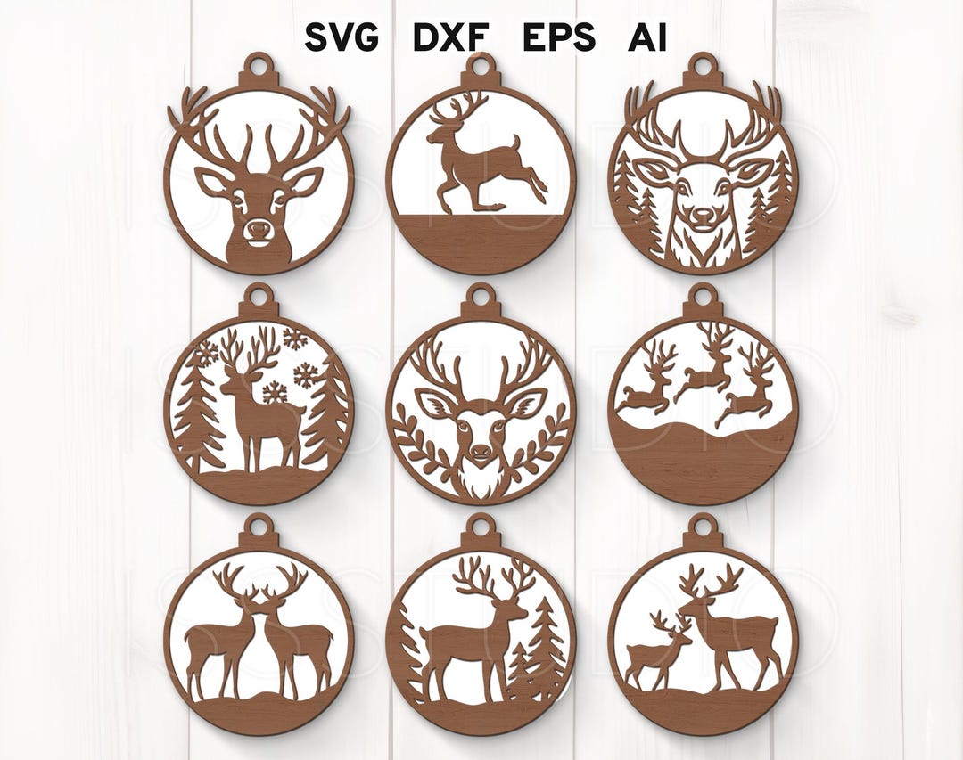 Christmas Reindeer Ornaments Svg, Christmas Bauble Svg, Christmas
