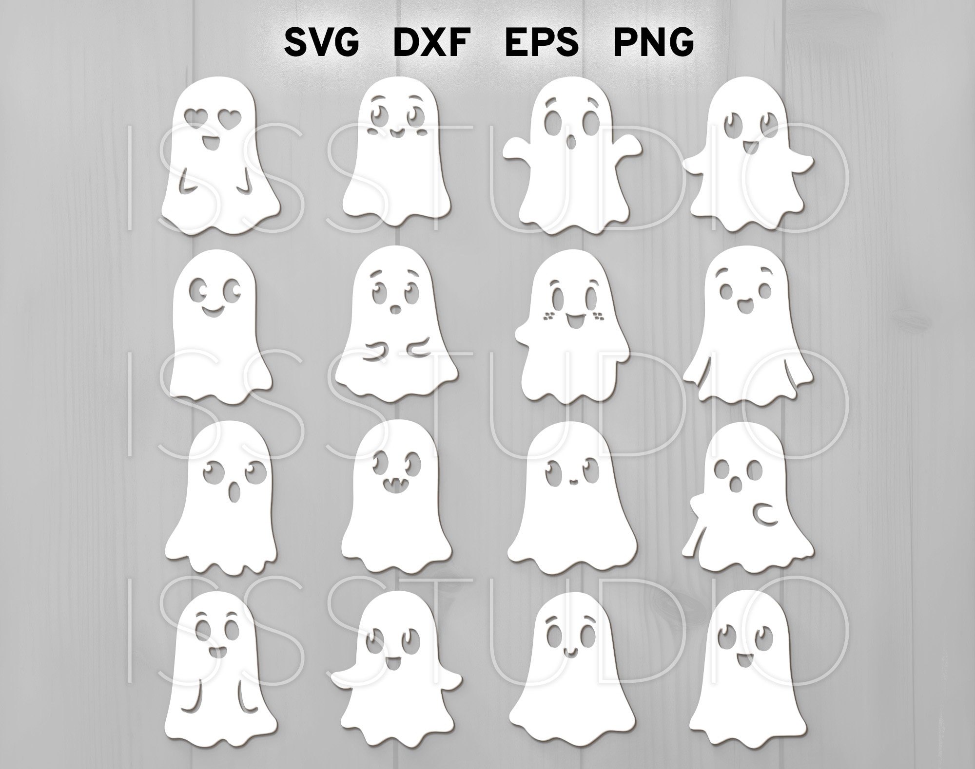 Süßes Geisterpaket SVG, Ghost Glowforge SVG, Halloween Laser Cut Datei, Ghost Cut Datei, Halloween Glowforge Dekor SVG, Ghost Silhouette Cricut