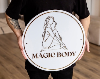 Acrylic Gold Logo Sign for Esthetician Business