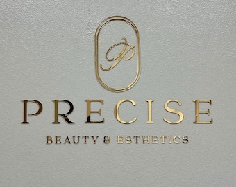 Laser Cut 3D Acrylic Logo Sign: Natural Wood Office Wall Decor