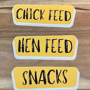Chicken Food Labels, 3 (5.5" x 2" Labels), Chick Food Labels, Chicken Food Container Label, Livestock Food Storage