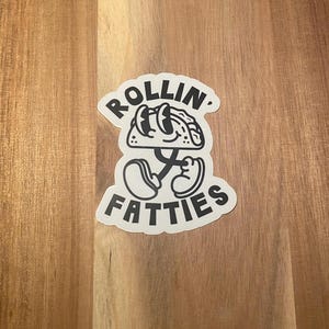 Rollin' Fatties Taco Sticker | Funny Waterproof Decal