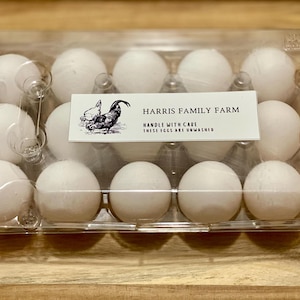 Custom Egg Carton Label (12 Ct.) | Mason Jar Labels | Homesteading Labels | Custom Canning Label | Chicken Label