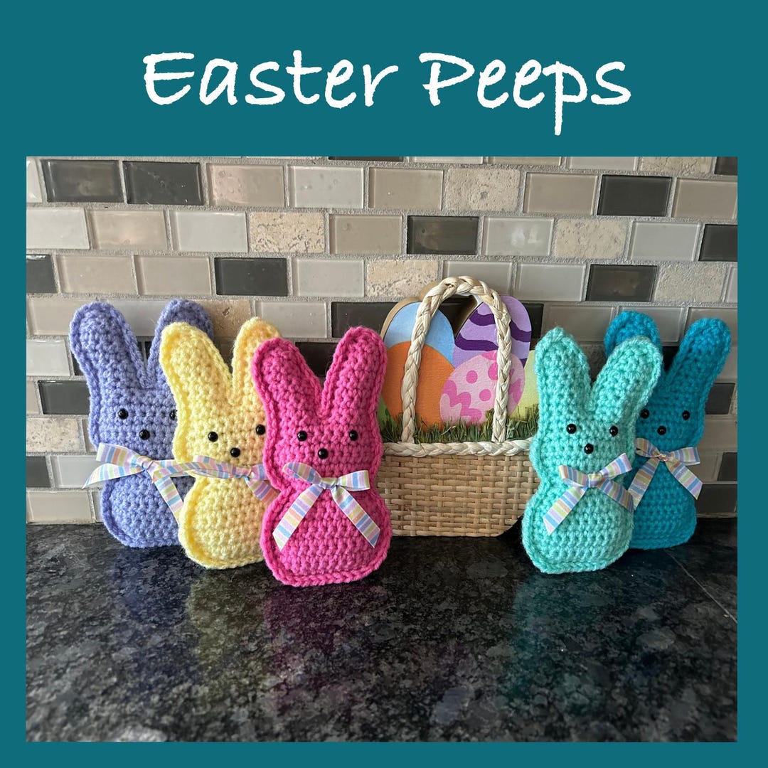 Crochet Bunny Peeps Bunny Peeps Marshmallow Bunny Peeps Crochet
