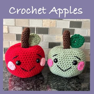 Crochet Apple Plushie: Red or Green Stuffed Amigurumi