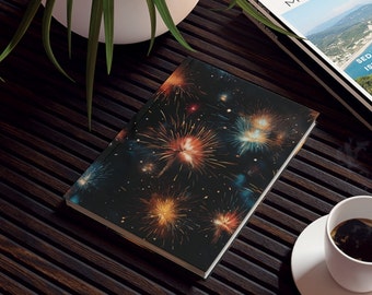 Fireworks Hardback Journal - Journal, notepad, notes, planner, sketchbook, hardcover, fireworks journal, covered journal, fireworks