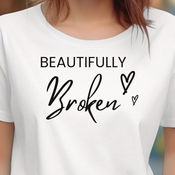 beautifully Broken Womens T-Shirt, Jelly Roll Concert Tour Shirt, Country Music Tee, Self-Love Motivation Shirt, Mental Health Gift for Her