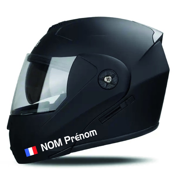 stickers autocollant personnalisé nom prenom drapeau pour velo casque  moto