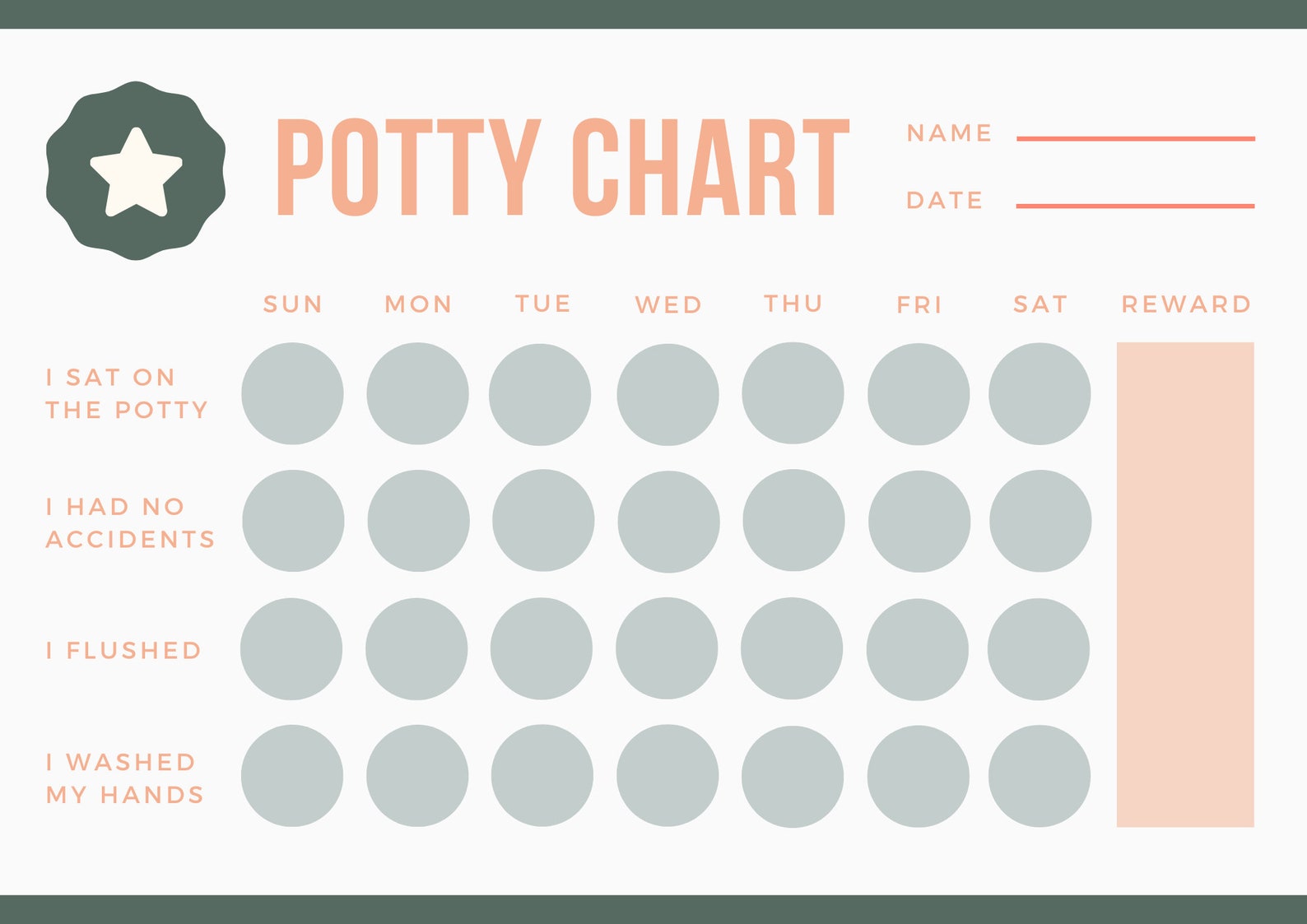 Potty Training Tracker Digital Download Etsy