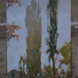Painting Etude - Poplars. Handmade by Myron Selivachоv. Ukrainian art