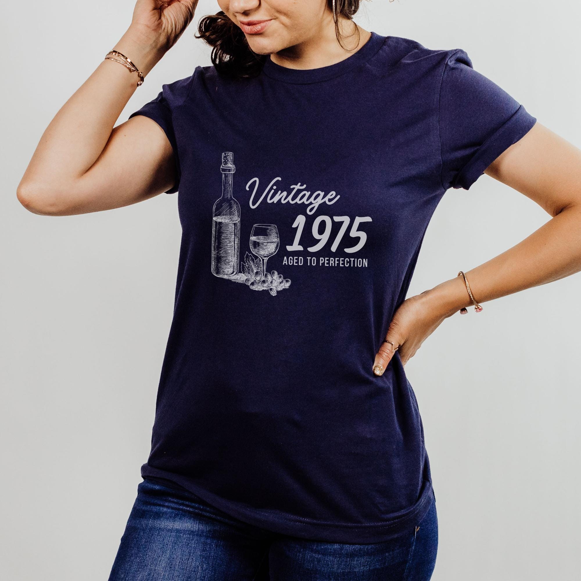 1975 Birthday T-Shirt For Women - 'Vintage Since 1975 Aged Perfection' Distressed Design, 50th Birthday Gift - View #5