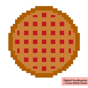 Cherry Pie digitaal borduurpatroon, kruissteekpatroon voor tasbedel, magneet, miniatuurornament