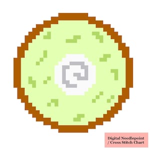 Key Lime Pie digitaal borduurpatroon, kruissteekpatroon voor tasbedel, magneet, miniatuurornament