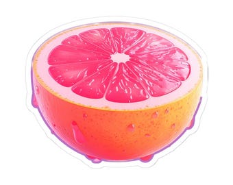 Pink Half Of A Grapefruit Sticker