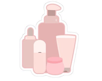 Skincare Bottle Trio Sticker | Cosmetic Decal