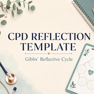 Vorlage für die CPD-Reflexion | Gibbs' Reflexionszyklus | NMBA-Pflegeportfolio (druckbare PDF-Datei)