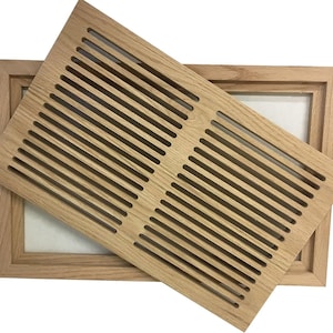 Cape Cod Air Grilles Solid Hardwood Slotted Flush Mount Floor Register with Frame