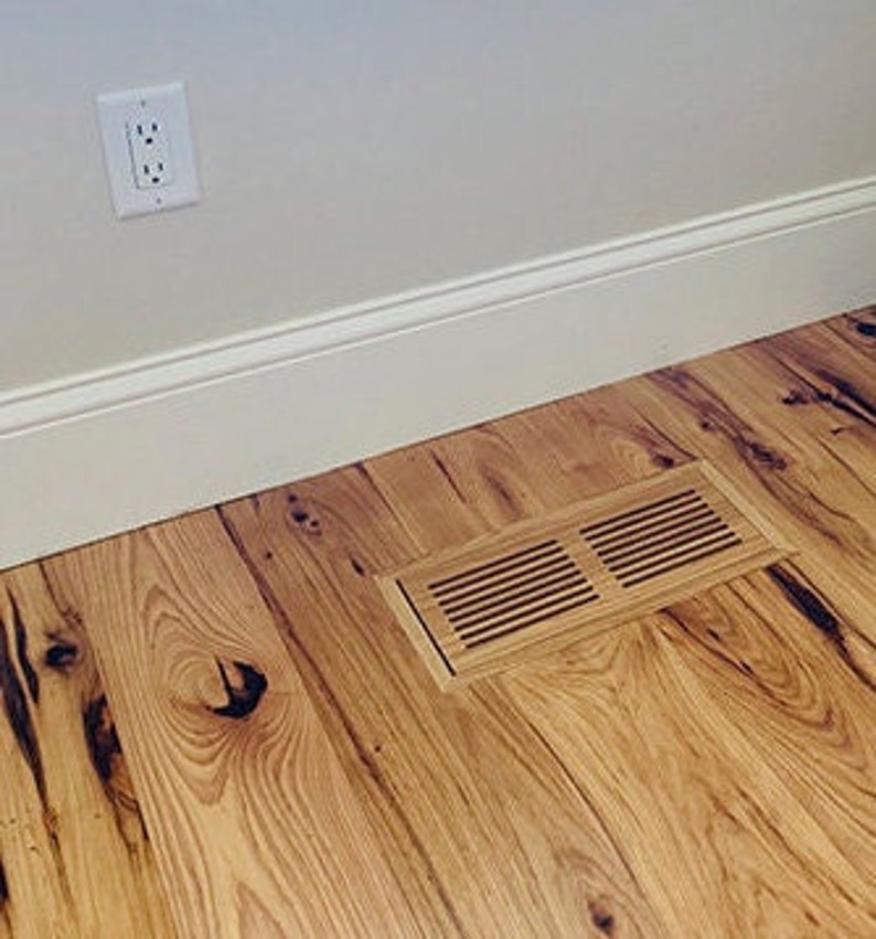 Solid Hardwood Slotted Flush Mount Floor Register With Frame Etsy