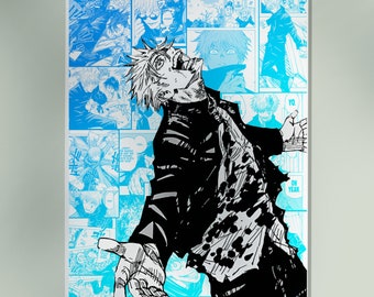 Jujustu Kaisen Satoru Gojo poster, Anime impresión de pared, arte de Jujutsu kaisen, impresión digital, Cartel de Animen Minimalista Gojo