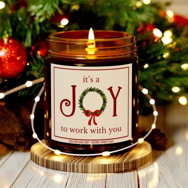 Vela "Es un placer trabajar contigo", regalos de Navidad para empleados, regalos para clientes en estas fiestas, regalos de Navidad para empleados, regalos de Navidad para compañeros de trabajo