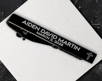Personalized Gift for Confirmation, First Communion Gift, Cross Tie Bar, Christian Gifts, Baptism Gifts, Tie Clip, Religious Gift for Him