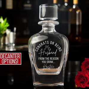 Congrats On Being My Husband Decanter, Personalized Gifts for Him, Husband Gift from Wife, Birthday Gift, Anniversary Gifts for Him