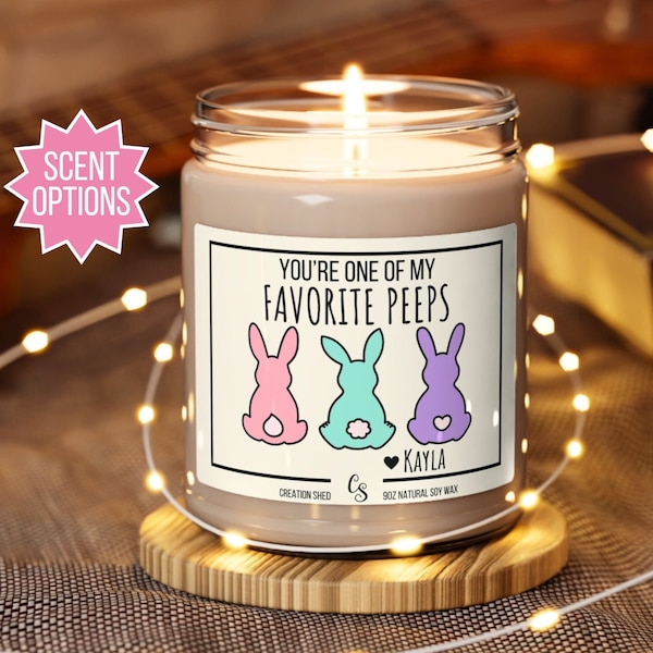 Easter Bunny Peeps Candle Gift, Easter Candle, Cute Easter Gift, Easter Decor, Favorite Bunny Gift, Best Friend Gifts, Womens Easter Gift