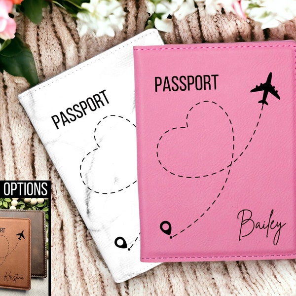 Passport Cover Personalized Passport Holder for Women Passport Case Honeymoon Gift Flight Attendant Gifts Travel Gifts for Stewardess Gifts