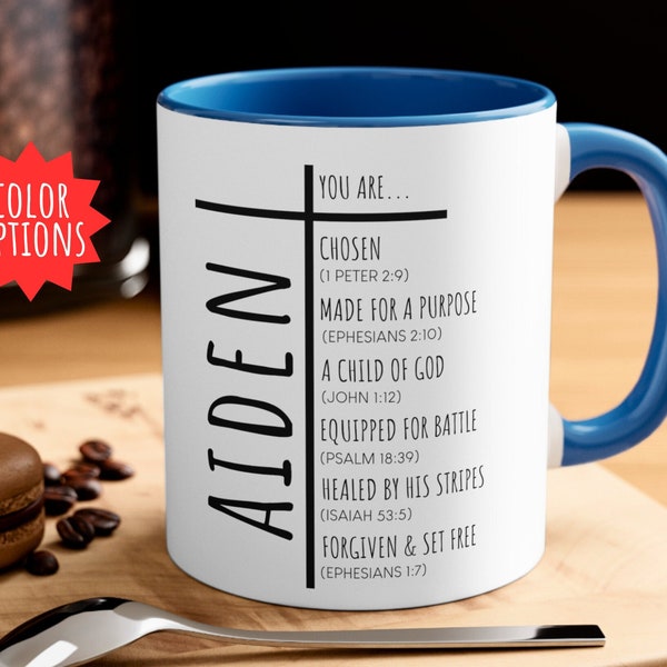 Mug chrétien personnalisé pour homme, cadeaux religieux, cadeau de sympathie, cadeau d'anniversaire, cadeaux de pasteur, pasteur des jeunes, tasse à café chrétienne, verset de la Bible