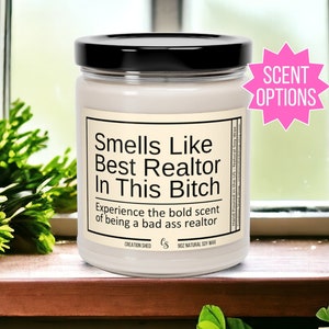 Smells Like World&#39;s Best Realtor Candle, Realtor Gift, Gift for Realtor, Real Estate Agent Gift, Gift for Agent, Funny Realtor Gift Ideas