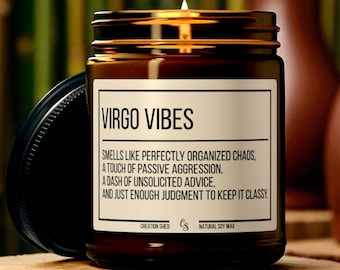 Funny Virgo Candle, Virgo Zodiac Gift, Virgo Birthday Gift, Sassy Astrology Candle for Her, Virgo Star Sign Candle, Unique Candle Gifts