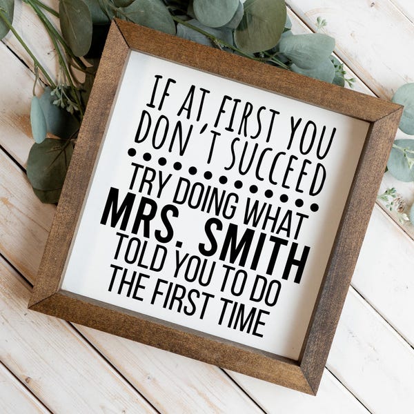 Funny Teacher Classroom Sign, Personalized Gift for Teacher, Classroom Decor, Teacher Gift Ideas, Math Teacher, Teacher Appreciation Gift