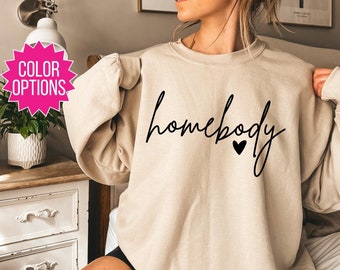 Bluza Homebody, Koszulka Homebody, Modna bluza, Przytulna bluza, Luźna bluza, Słodka bluza, Bluza Homebody