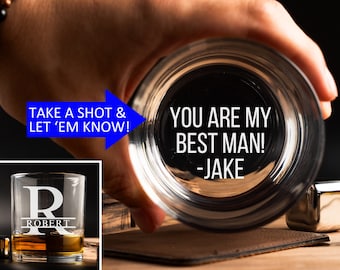 Groomsmen Proposal Gift Whiskey Glasses, Best Man Proposal Ideas, Engraved Old Fashion, Personalized Groomsmen Gift Idea, Best Man Gift