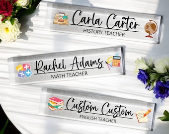 Teacher Desk Name Plate, Teacher Gifts Personalized Teacher Gift for English Teacher, Math Teacher, History Teacher, Gift for Teacher Desk